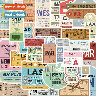 40 Vintage Airline Boarding Pass Series Decorative Stickers