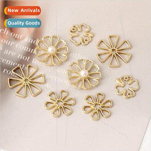 Wispy Flower Alloy Pendant Handmade DIY Earrings Accessories
