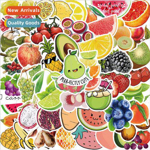 50 pcs of seasonal fruit cartoon doodle stickers notebook ha