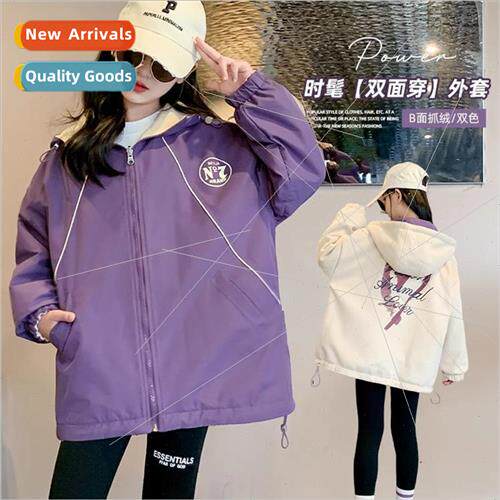 Girls fall and winter jacket 2023 new 适用eign  childrens wi