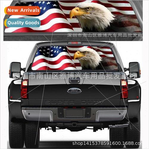 D-634 American Eagle Flag Rear Window Graphic Sticker truck