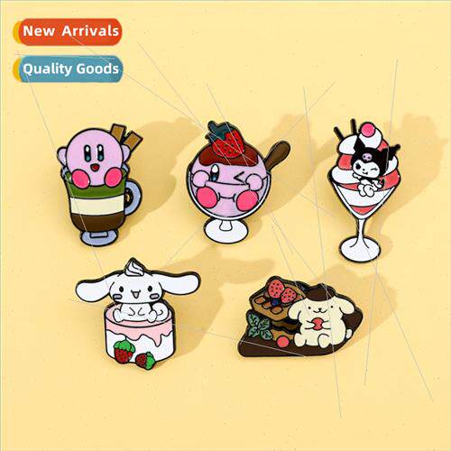 Cartoon cute Sanrio metal badge food modeling cake yukon dog