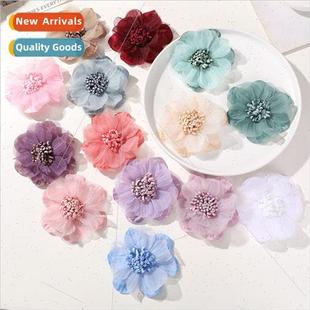 Korean  of the sweet organza mesh large flowers diy handmade