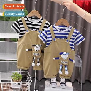 suit 2023 summer wear strip baby boys handsome childrens new