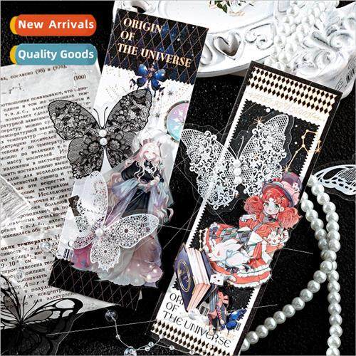 oil PET large size sticker pack Butterfly lace series Retro