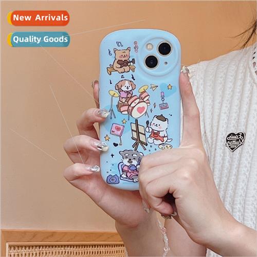 Cartoon blue background band dog 适用 Apple 13/12 niche iPho