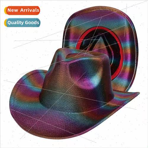 New rainbow striped cowboy hat colorful tweed hat western me