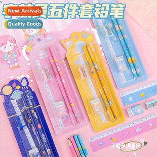 Pencil eraser ruler set kindergarten elementary school stude