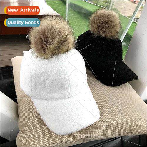Hat womens fall and winter wool ball Korean literary hundred