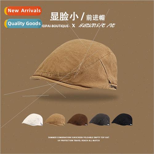 Retro 适用ward cap canvas boys Harajuku wind newsboy cap Bri