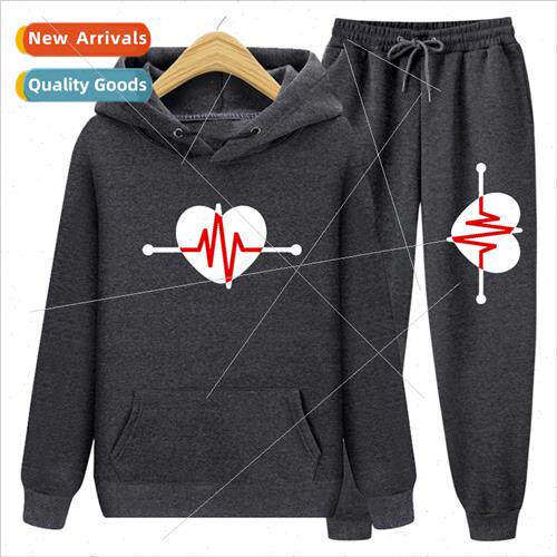 size plus  printing sports sweater mens fall and winter flee