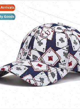 Cotton new colorful playing cards Chinese  baseball cap prin