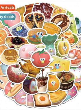 65 packs of super cute 3D baking food handbook stickers deco