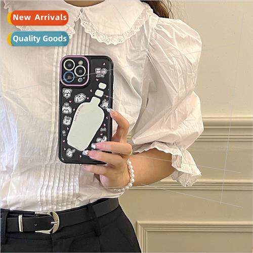 ins mirror love puppy 适用 Apple 13ProMax case iPhone14 new