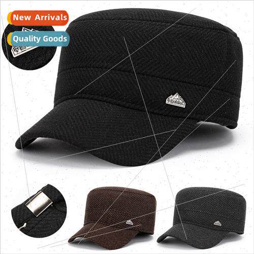 Autumn and winter mens hats thickened warm cotton flat-top b