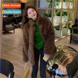 imitation fox medium winter length womens new coat 2023 fur