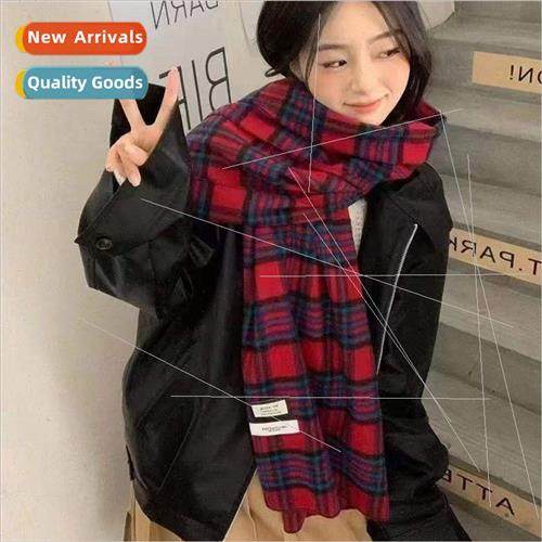 Scarf female winter Korean  of the retro plaid new thickened