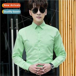 mens long business spring casua youth new shirt 2020 sleeved