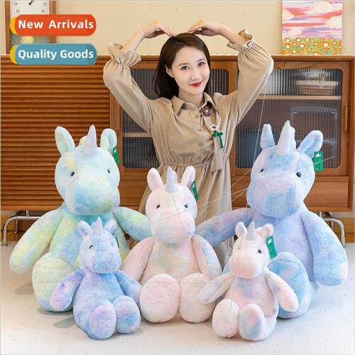 Cute colorful unicorn doll plush toys girls bed with sleep d