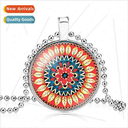 Jewelry Indian mandala yoga mandala time stone glass necklac