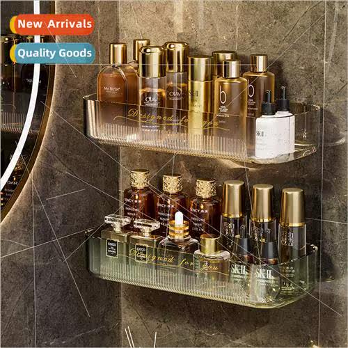 Extravagant transparent bathroom shelf free wall-mounted she