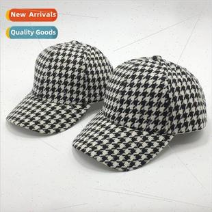 bird plaid cap female spr baseball retro knitted Hat blended
