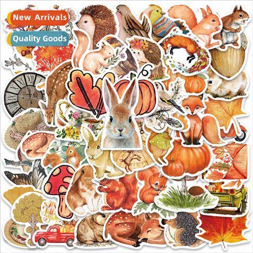 50 New Autumn 适用est Plum Deer Rabbit Squirrel Stickers Lug