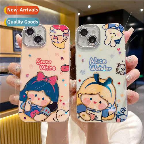Cartoon blue light fairy tale princess 适用 iPhone 15 point