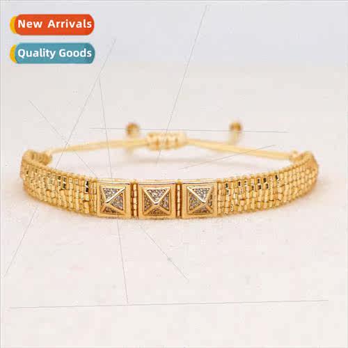 Beaded rice beads woven handmade jewelry personalized hip-ho