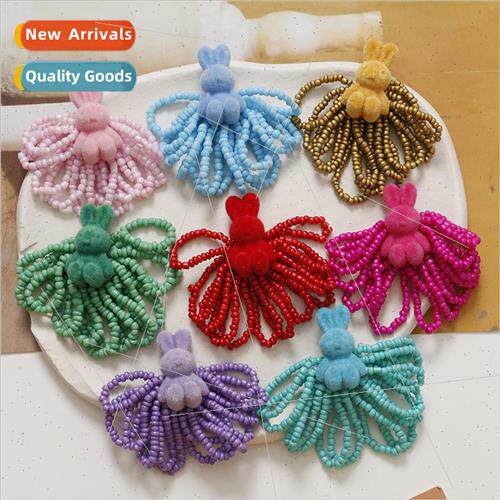 Autumn and winter gentle soft fufu bunny flowers diy handmad