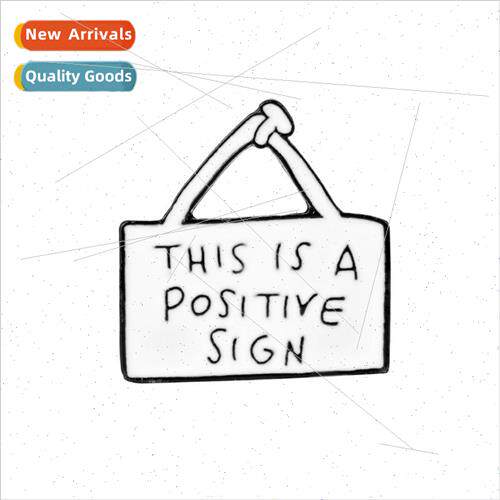 New creative text THIS IS A POSITIVE SIGN hang tag oil drop