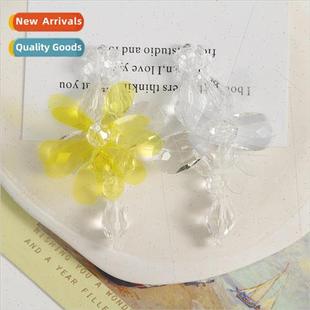 crystal beads flower Clear diy weaving pendant handmad niche