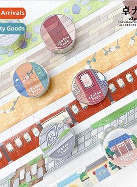 Azhuo ancient wind scenery tape tape with release paper hand