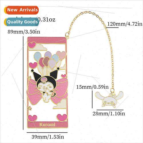 Japanese cartoon cute Sanrio series metal bookmarks Kuromi K