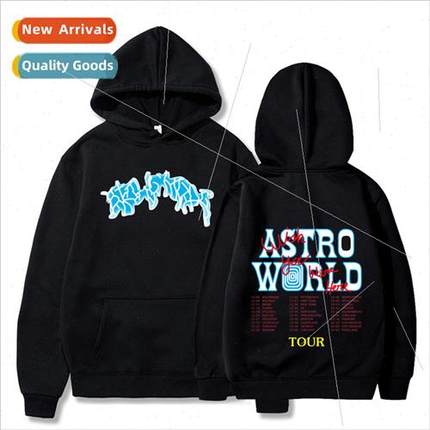 Powerful rapper ASTROWORLD hooded padded casual pullover swe