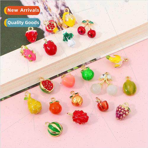 Cartoon fruit strawberry alloy oil drop pendant diy handmade