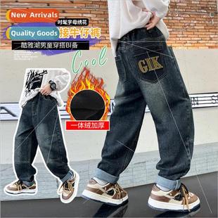 and boys new 2023 winter fall pants padded wear Childrens