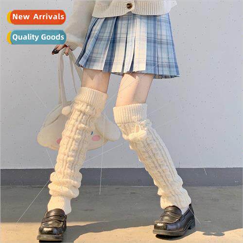 Extended warm knitted long calf socks calf sleeve jk sock ho