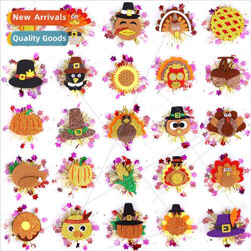 New turkey Thanksgiving hair clips childrens party decoratio
