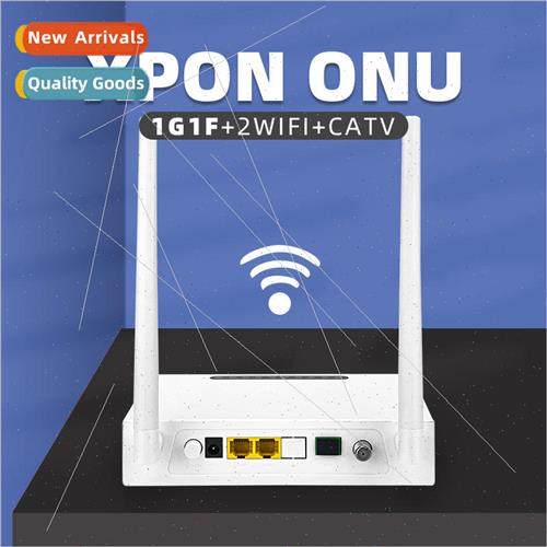 FTTH Fiber Optic Cat XPON ONU 1G1F+WIFI+CATV 2.4G Dual Anten