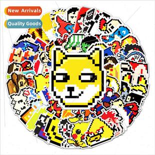 54 Mosaic Pixel Game Kids Waterproof Handbook ggage Laptop C