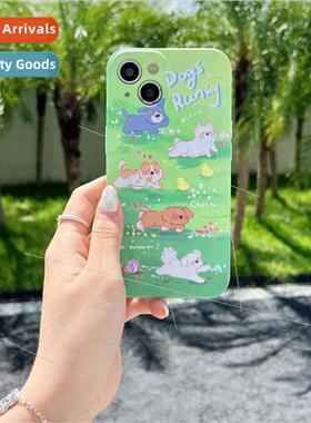 Cute Lawn Play Puppy 适用 iPhone 13 Case 14ProMax Apple 12Pr