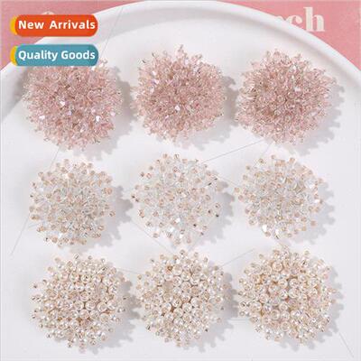 Ins Korean simple starry crystal flowers diy handmade weavin