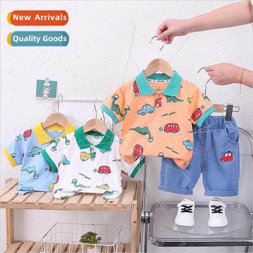 Childrens suit boys fashion polo shirt jeans 2-piece set Kor