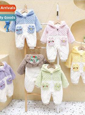 Newborn baby one-piece clothes fall and winter cotton clothi
