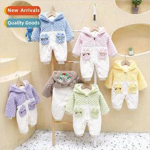 Newborn baby one-piece clothes fall and winter cotton clothi