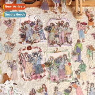 special oil PET Heartwarming pack series sticker Korean girl