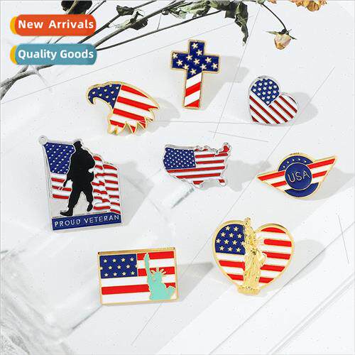American flag brooch Statue of berty oil drip butterfly buck