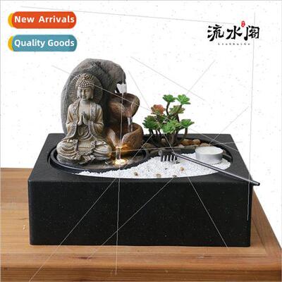 Desktop Buddha statue attracts wealth ornaments flowing foun