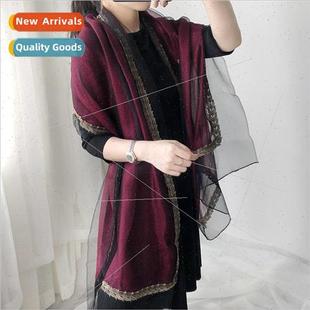 silk organ female fall and spring thin with hundred scarf